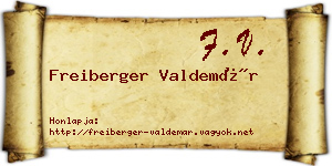 Freiberger Valdemár névjegykártya